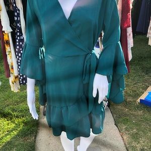 Teal ruffled dress